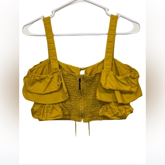 Jason Wu Top Womens Yellow Flouncy Ruffle Crop Top Size 2 - Picture 8 of 9